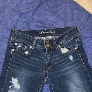 American Eagle super stretch skinny jeans, size 6 dark wash